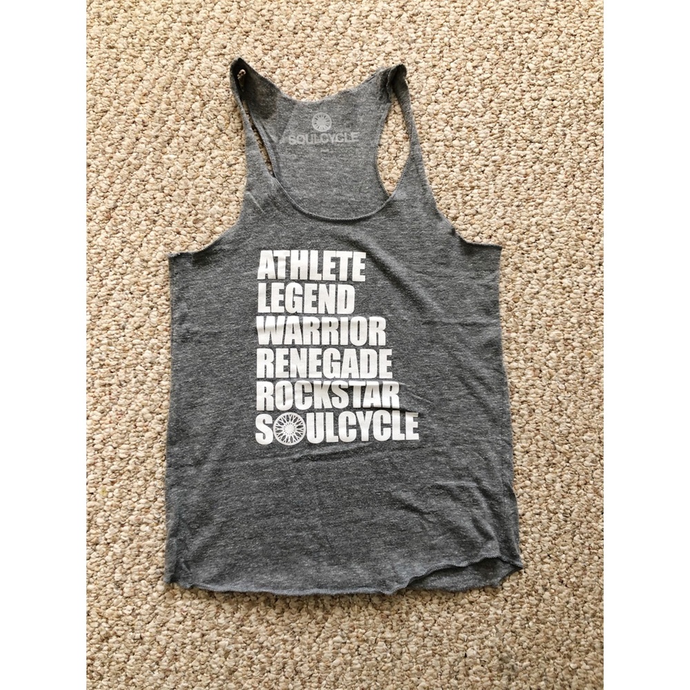 SoulCycle light gray mantra tank sz small